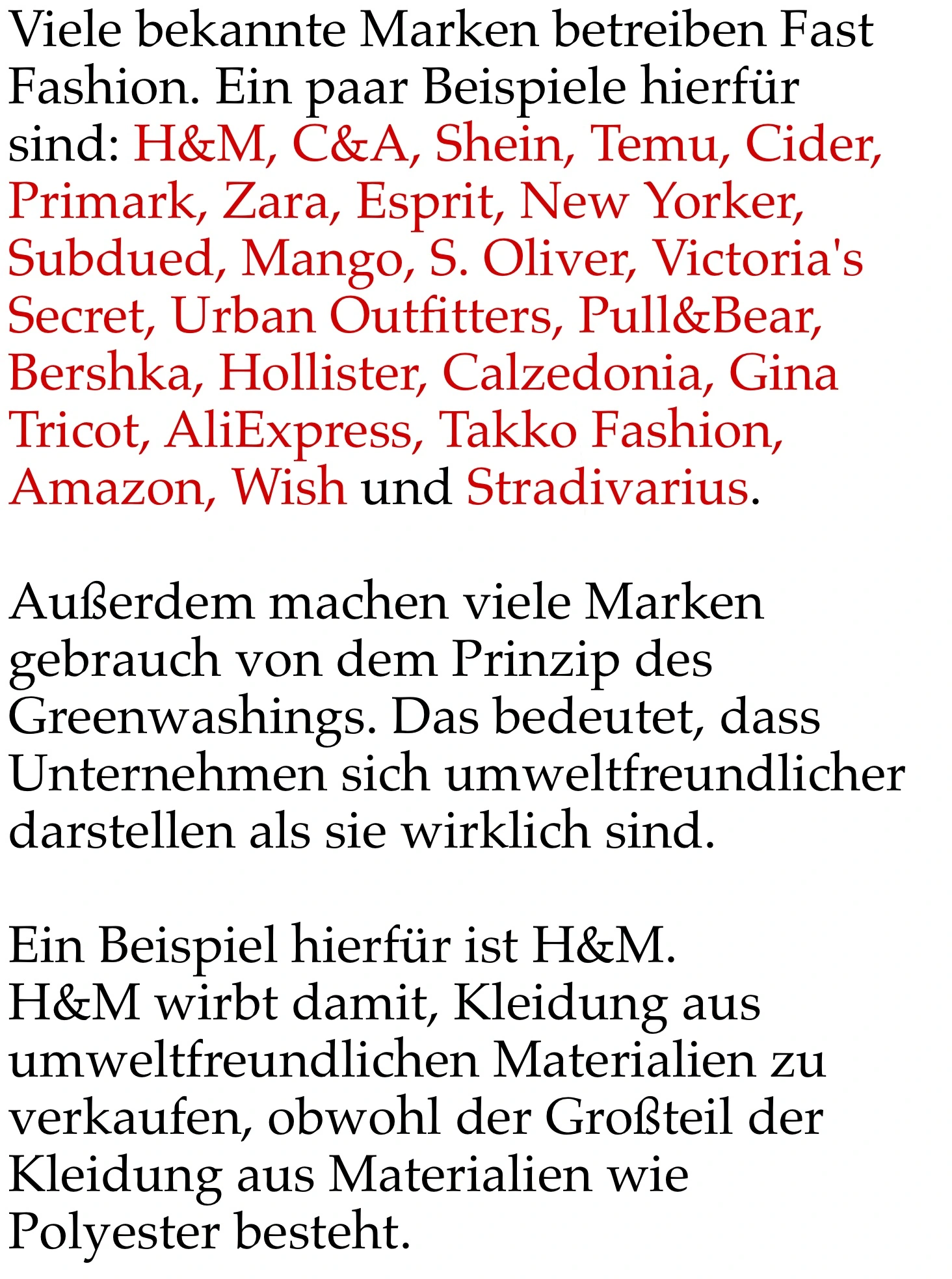 Fast Fashion Marken Erklaerung